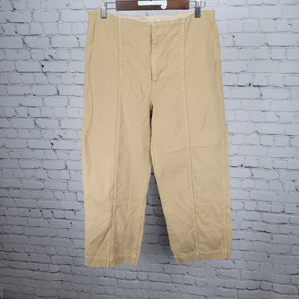 Madewell Tan Canvas Stretch High Rise Wide Leg Cropped Pants 29 (29x26)